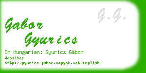 gabor gyurics business card